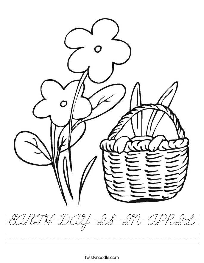 EARTH DAY IS IN APRIL Worksheet