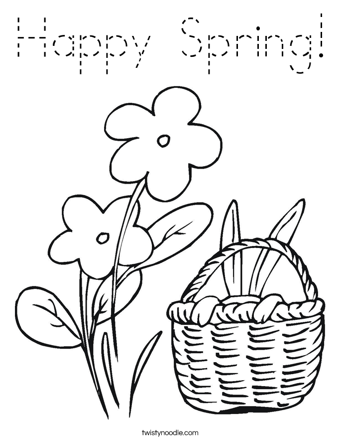 Happy Spring! Coloring Page