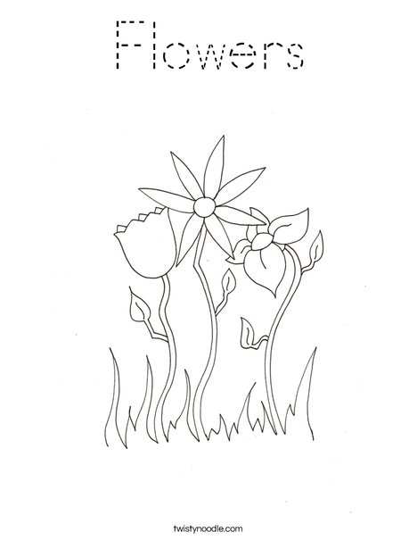 Spring Flowers Coloring Page
