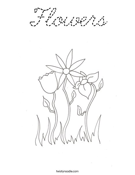 Spring Flowers Coloring Page