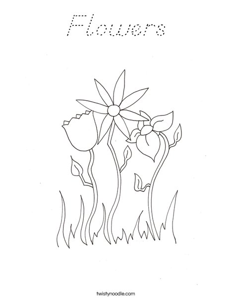 Spring Flowers Coloring Page
