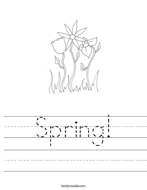 Spring Worksheet - Twisty Noodle