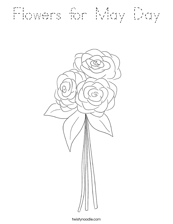 Flowers for May Day Coloring Page