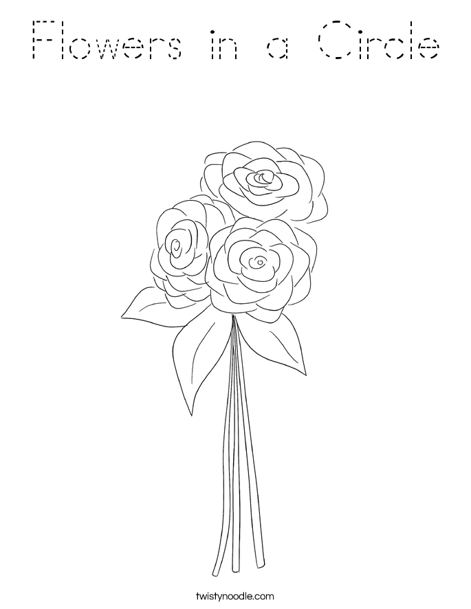Flowers in a Circle Coloring Page
