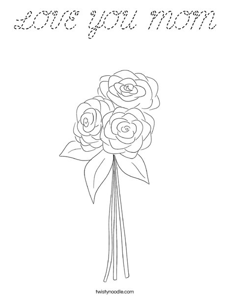 Flowers in a circle Coloring Page