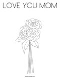 LOVE YOU MOM Coloring Page