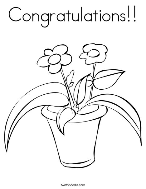 Flowers in a Pot Coloring Page
