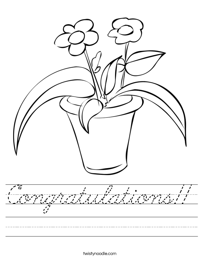 Congratulations!! Worksheet