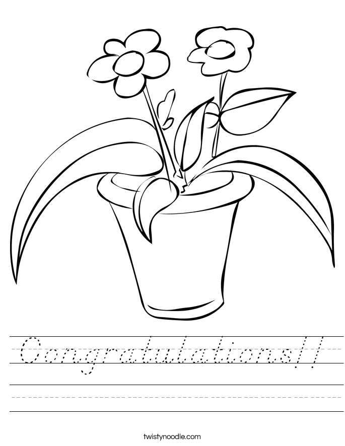 Congratulations!! Worksheet