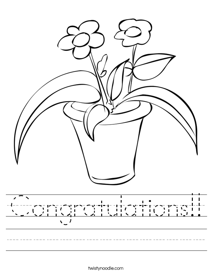 Congratulations!! Worksheet