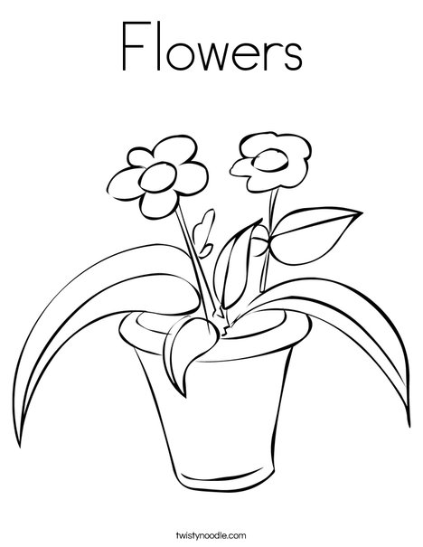 Flowers in a Pot Coloring Page