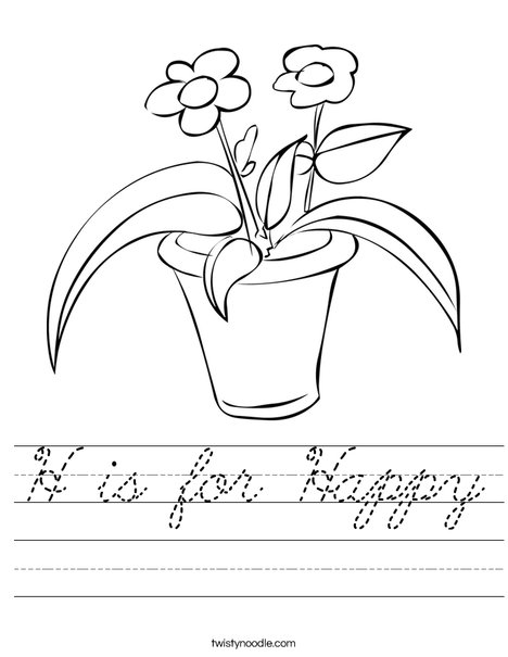Flowers in a Pot Worksheet