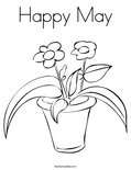 Happy May Coloring Page