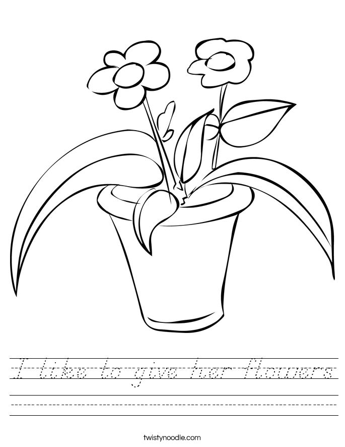 I like to give her flowers Worksheet