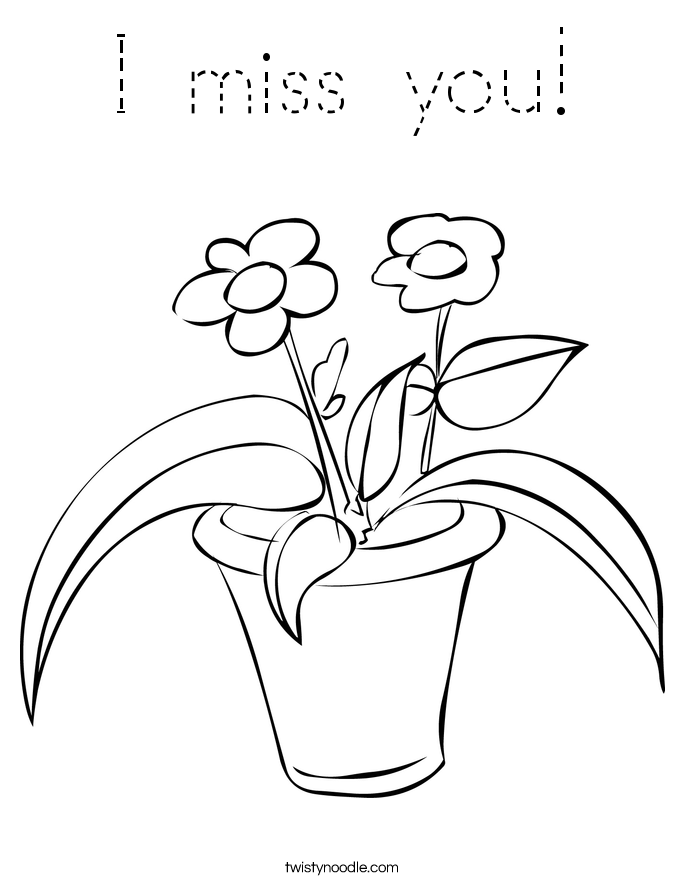 I miss you! Coloring Page