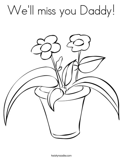Flowers in a Pot Coloring Page