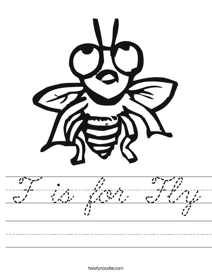 F is for Fly Worksheet