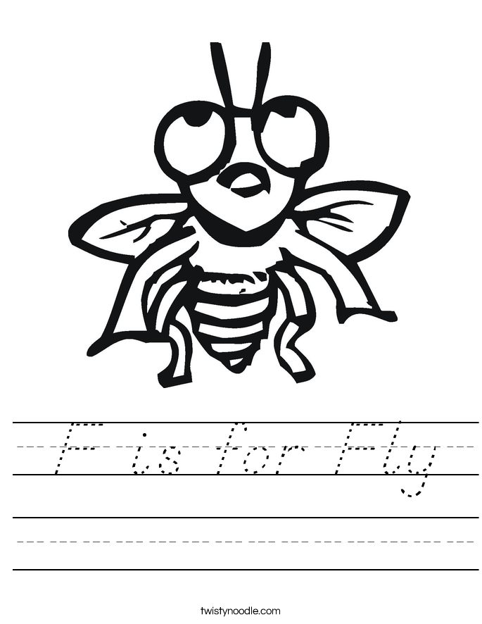 F is for Fly Worksheet
