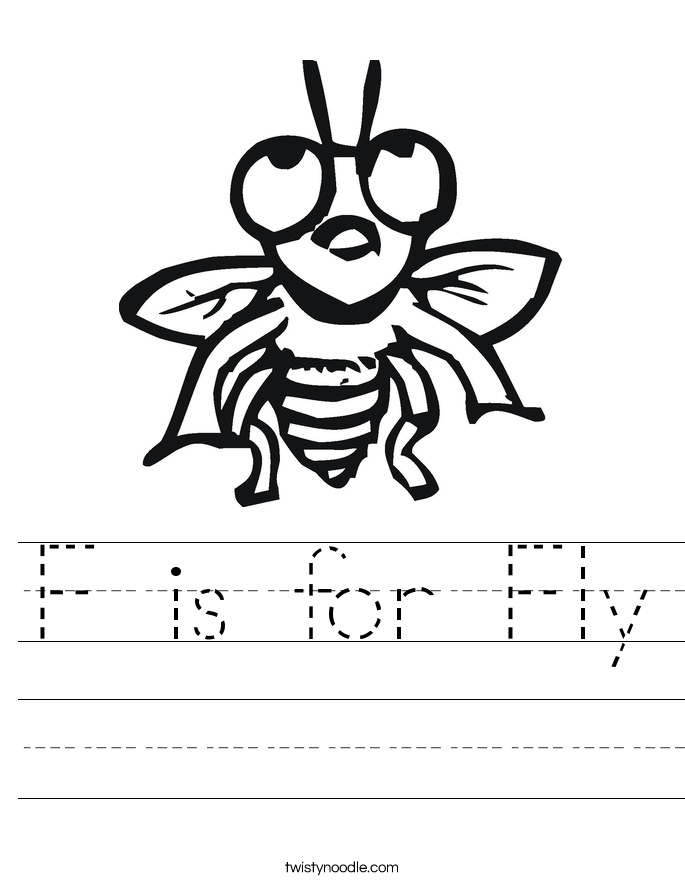 F is for Fly Worksheet