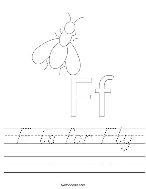 F is for Fly Worksheet