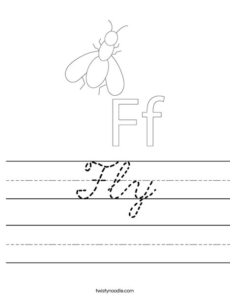 F is for Fly Worksheet