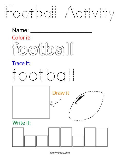 Football Activity Coloring Page