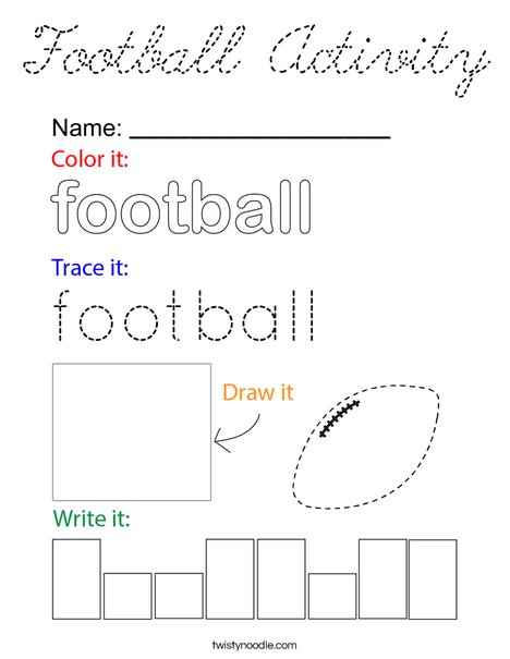 Football Activity Coloring Page