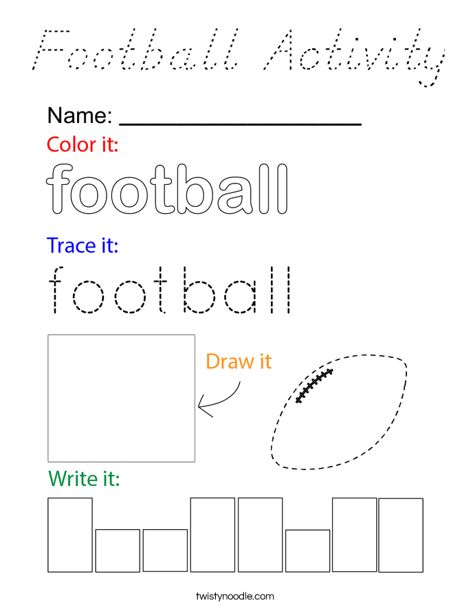 Football Activity Coloring Page