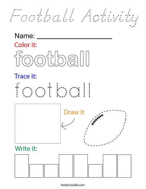 Football Activity Coloring Page