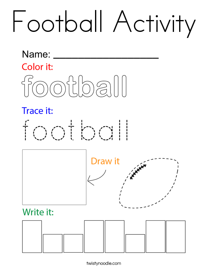 Football Activity Coloring Page