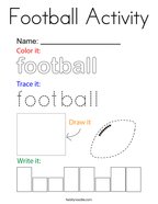 Football Activity Coloring Page