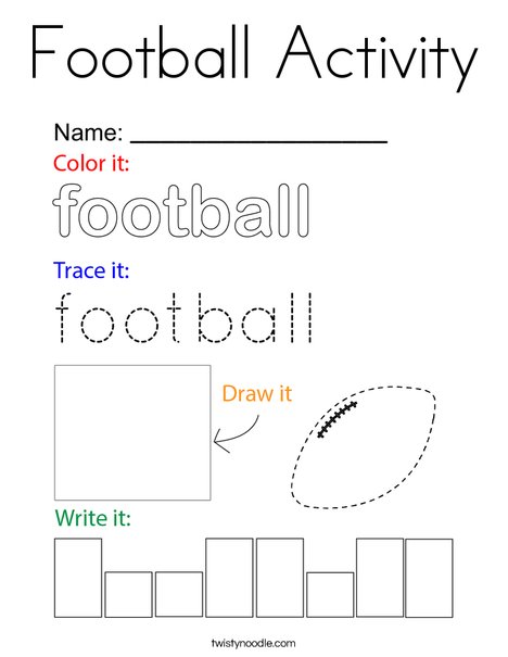 Football Activity Coloring Page