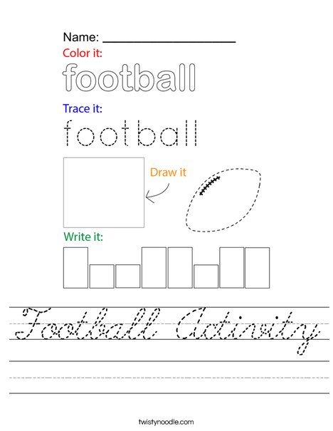 Football Activity Worksheet
