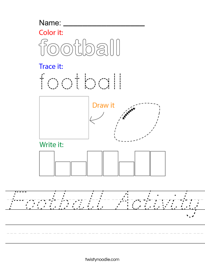 Football Activity Worksheet