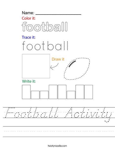 Football Activity Worksheet