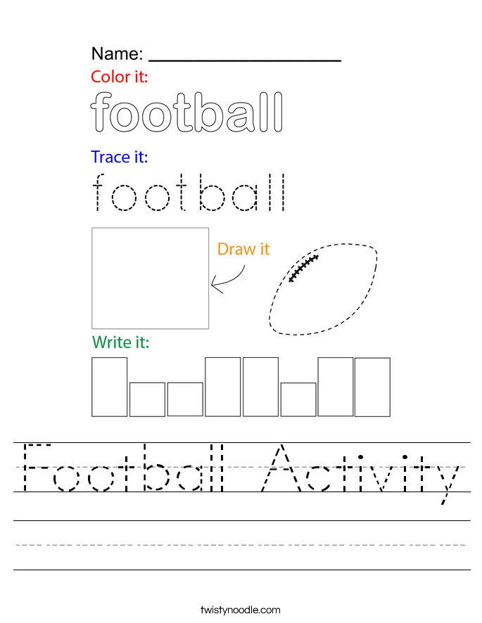 Football Activity Worksheet