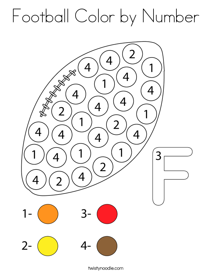 Football Color by Number Coloring Page