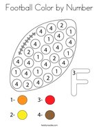 Football Color by Number Coloring Page