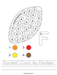 Football Color by Number Worksheet