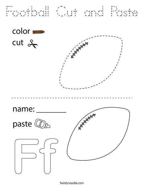 Football Cut and Paste Coloring Page