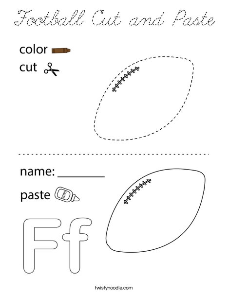 Football Cut and Paste Coloring Page