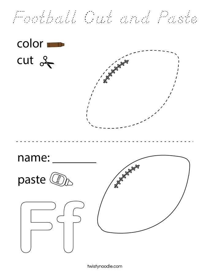 Football Cut and Paste Coloring Page