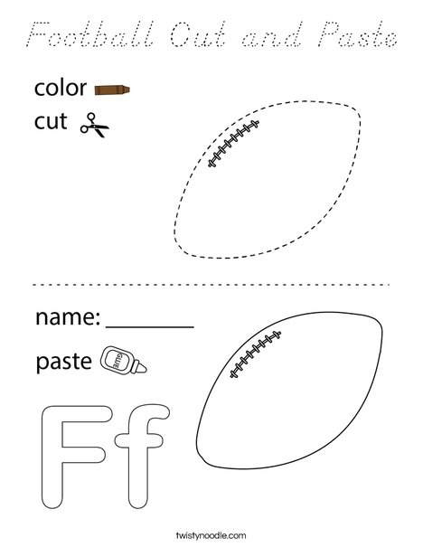 Football Cut and Paste Coloring Page