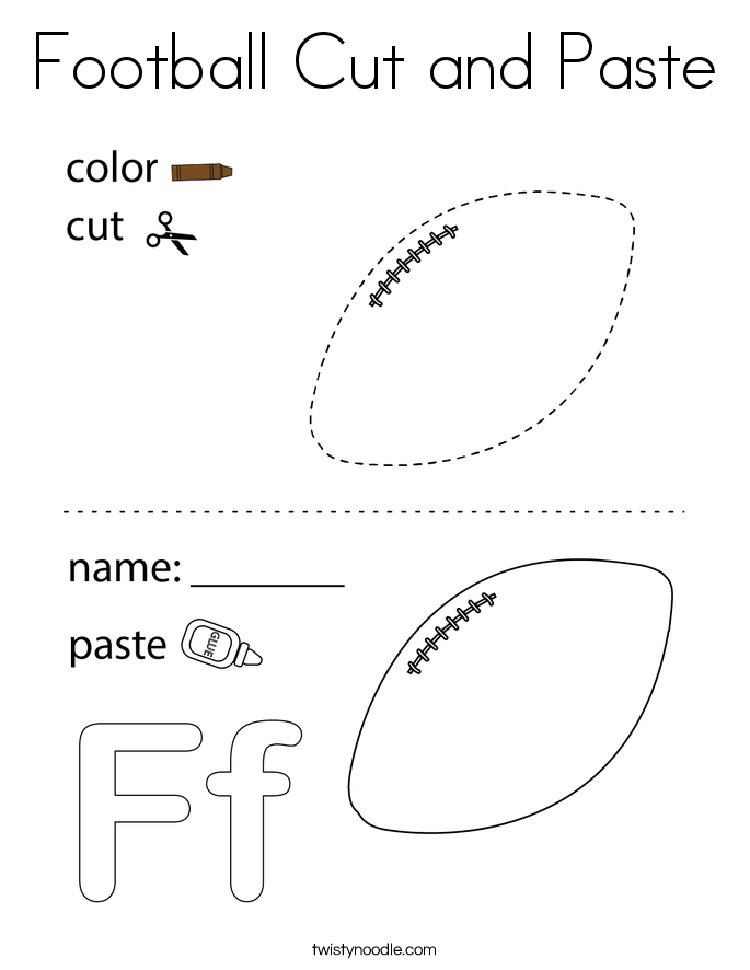 Football Cut and Paste Coloring Page