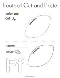 Football Cut and Paste Coloring Page