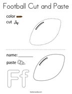 Football Cut and Paste Coloring Page