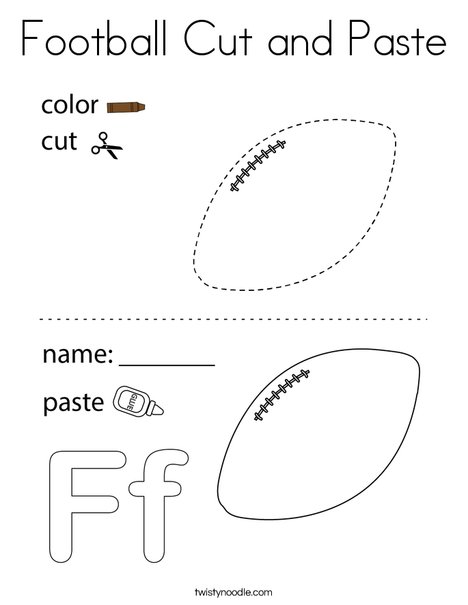 Football Cut and Paste Coloring Page