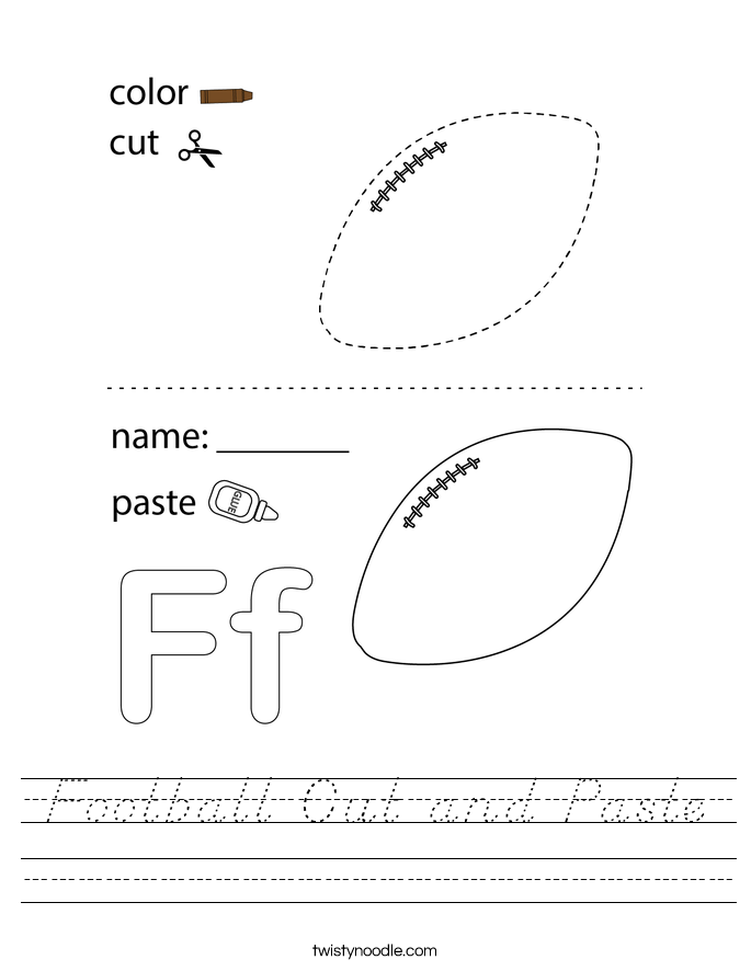 Football Cut and Paste Worksheet