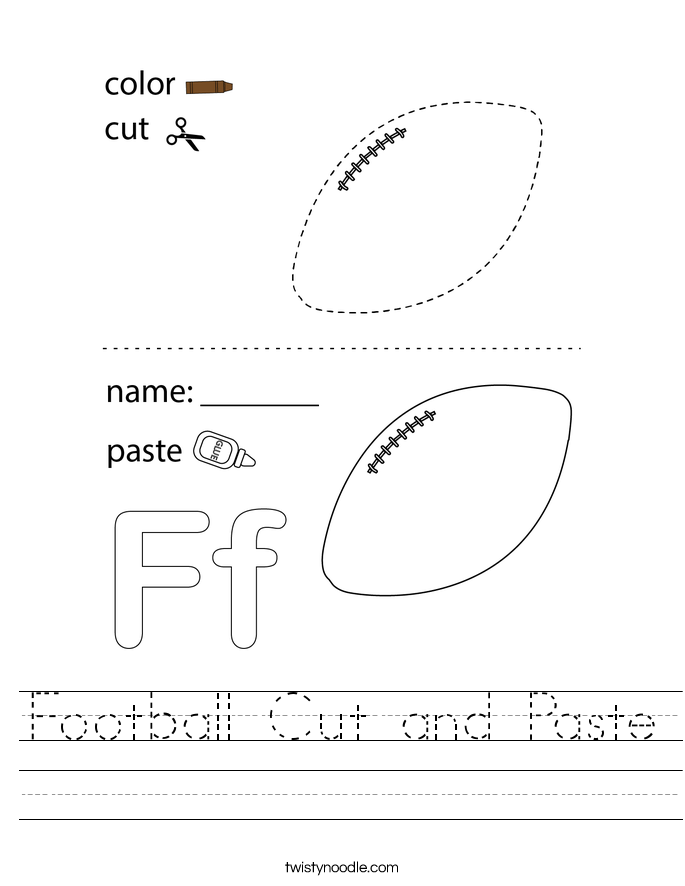 Football Cut and Paste Worksheet
