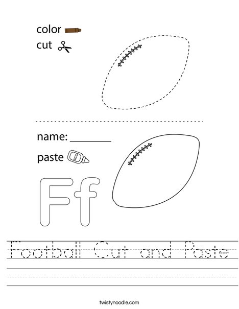 Football Cut and Paste Worksheet